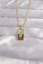 316L Steel Gold Color Mixed Enamel Hand Figure Tarot Necklace