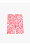 Heart Printed Cotton Short Tights - Elastic Waist