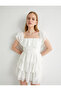 Mini Lace Dress Bridal Off-The-Shoulder Sleeves Ruffled Lined