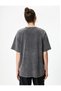 Printed T-Shirt Pale Effect Short Sleeve Crew Neck Cotton - 4