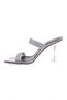 5155-23y Women's Transparent Glittered Banded Heeled Slippers - 3