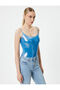 Shiny Bodysuit Thin Strap Snap Button Closure - 2