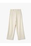 Fabric Pants High Waist Wide Leg Comfortable Fit Ribbed Pocket - 7