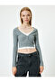 Long Sleeve Button V-Neck T-Shirt - 3