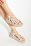 24413-841 Beige Wedge Heel Women's Sandals