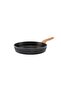 Premium Bio Granite Aluminum Die-Cast Nisch Pan Set (Black-Dark Wood Handle) - 2
