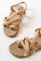 402 Beige Straw Women's Sandals - 4