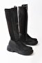 812-305 Black Women's Casual Boots with Back Stretch Zipper - 3