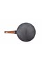 Premium Bio Granite Aluminum Die-Cast Nisch Pan Set (Black-Dark Wood Handle) - 4