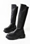 812-305 Black Women's Casual Boots with Back Stretch Zipper - 5