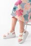 24422-1185 White Wedge Heel Women's Sandals - 2