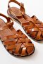 205-02 Tan Orthopedic Genuine Leather Women's Sandals - 3