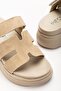 Turega Style 24422-Hermes Beige Wedge Heel Women's Sandals