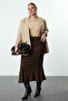 Dark Brown Fish Knitted Plus Size Skirt Tbbaw25Az00023 - 2