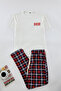 Ecru Regular Fit Printed Knitted Couple %100 Cotton Men's Pajama Set Tmnaw25Pt00048 - 7