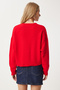 Women's Red Ripped Detailed Knitwear Sweater Dp00215 - 6