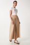 Women's Mink Pocket Long Flared Woven Skirt Us00933 - 3