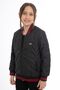 Girl's Black College Collar Lined Water and Windproof Zippered Pocket Coat Jacket