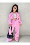 Children's Oversize Hooded Zippered Crop Cardigan Tracksuit Set - 3