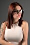 New Season Transparent Glass Black Framed Trend Model Women's Glasses - 5