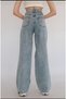Golden Blue Lycra Super High Waist Loose Jean Trousers - 4