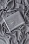 Knitted Pattern Baby Pique Organic Cotton Baby Blanket Soft Gray 100x120 Cm