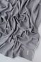Knitted Pattern Baby Pique Organic Cotton Baby Blanket Soft Gray 100x120 Cm - 2