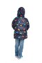 Boys' Fleece-Lined Hooded Car Star Moon Patterned Winter Inflatable Coat & Jacket & Parka - 4