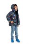 Boys' Fleece-Lined Hooded Car Star Moon Patterned Winter Inflatable Coat & Jacket & Parka - 3