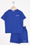 Crew Neck Short Sleeve Cobalt Blue Color Boy's Suit