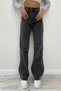Hooden Lycra Women's Smoked Snow Wash Super High Waist Loose Leg Denim Jeans Loose Trousers