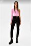 Black High Waist Lycra Mom Jeans - 3