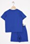 Crew Neck Short Sleeve Cobalt Blue Color Boy's Suit - 3