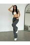 Lycra Women's Smoked Snow Wash Super High Waist Loose Leg Denim Jeans Loose Jean