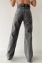 Smoked Snow Wash Women's Loose Lycra 90's Super High Loose Leg Denim Palazzo Trousers - 3