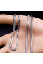 Stainless Steel Italian Scrunch Thin Chain Unisex Necklace Silver 2 Mm 60 Cm - 3