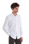 White Comfort Fit Printed Slim Collar Long Sleeve Sports Shirt - 4