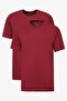 Claret Red Slim Fit Cotton Men's T-Shirt - Pack of 2
