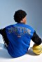 Oversize College Collar Zippered Bomber Cardigan - Back Printed with Pockets A7258Ax23Au