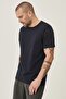 Men's Navy Blue Slim Fit Narrow Cut Crew Neck 100% Cotton T-Shirt Pack of 2 - 4