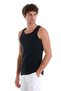 Navy Blue Regular Fit Plain Cotton Knitted Tank Top - 4