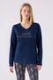 Women's Blue Love Is Everywhere Long Sleeve Pajama Set - 2