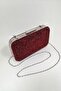 Yakamoz Women's Red Stoned Evening Dress Clutch Portfolio Bag - 4