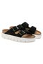 Arizona Chunky Vl Suede Black High Sole Cork Women's Slippers - 5