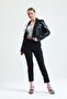 Lined Faux Leather Short Jacket| Ckt34324 Black - 4