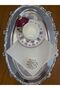 6 Pieces Linen Ecru Color Square Cocktail Serving Napkin with Pearls - 4
