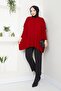 Women's Red Hijab Knitwear Oversize Sweater - 7