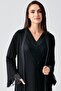 Long Sleeve Lace Stretchy Viscose Nightgown Dressing Gown Set - 5