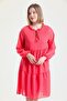 Halter Neck Long Sleeve Chiffon Lined Dress Elb32766 Coral - 2