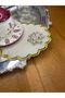 6 Pieces Linen Linen Gold Color Pearled Daisy Patterned Cocktail Serving Napkin - 3